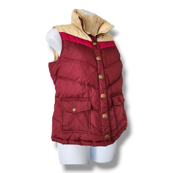 Vintage Old Navy Burgundy Down Puffer Vest Women's Size Small - Picture 3 of 8